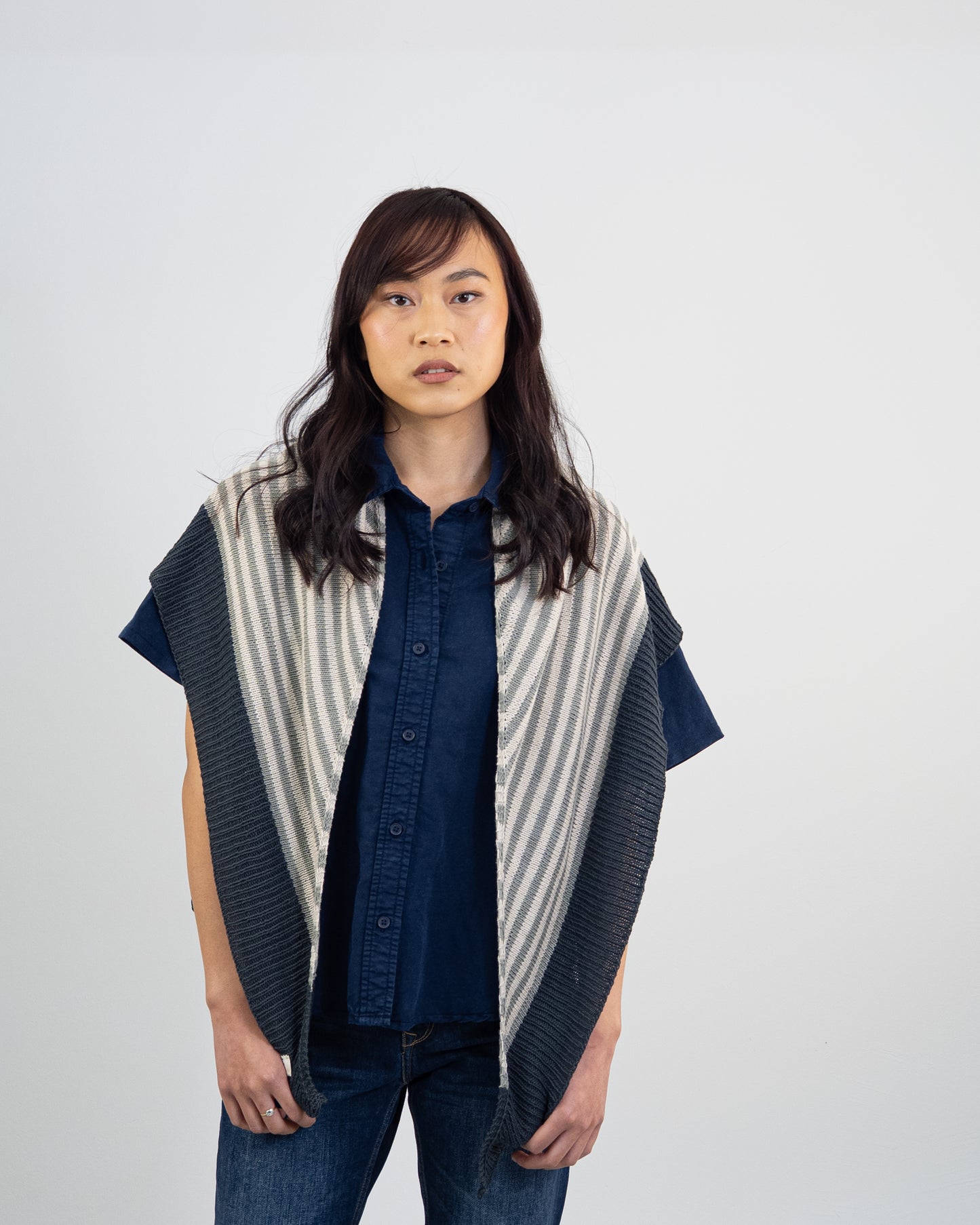 Antía cotton nebula-natural-atlantic Shawl DIY Kit
