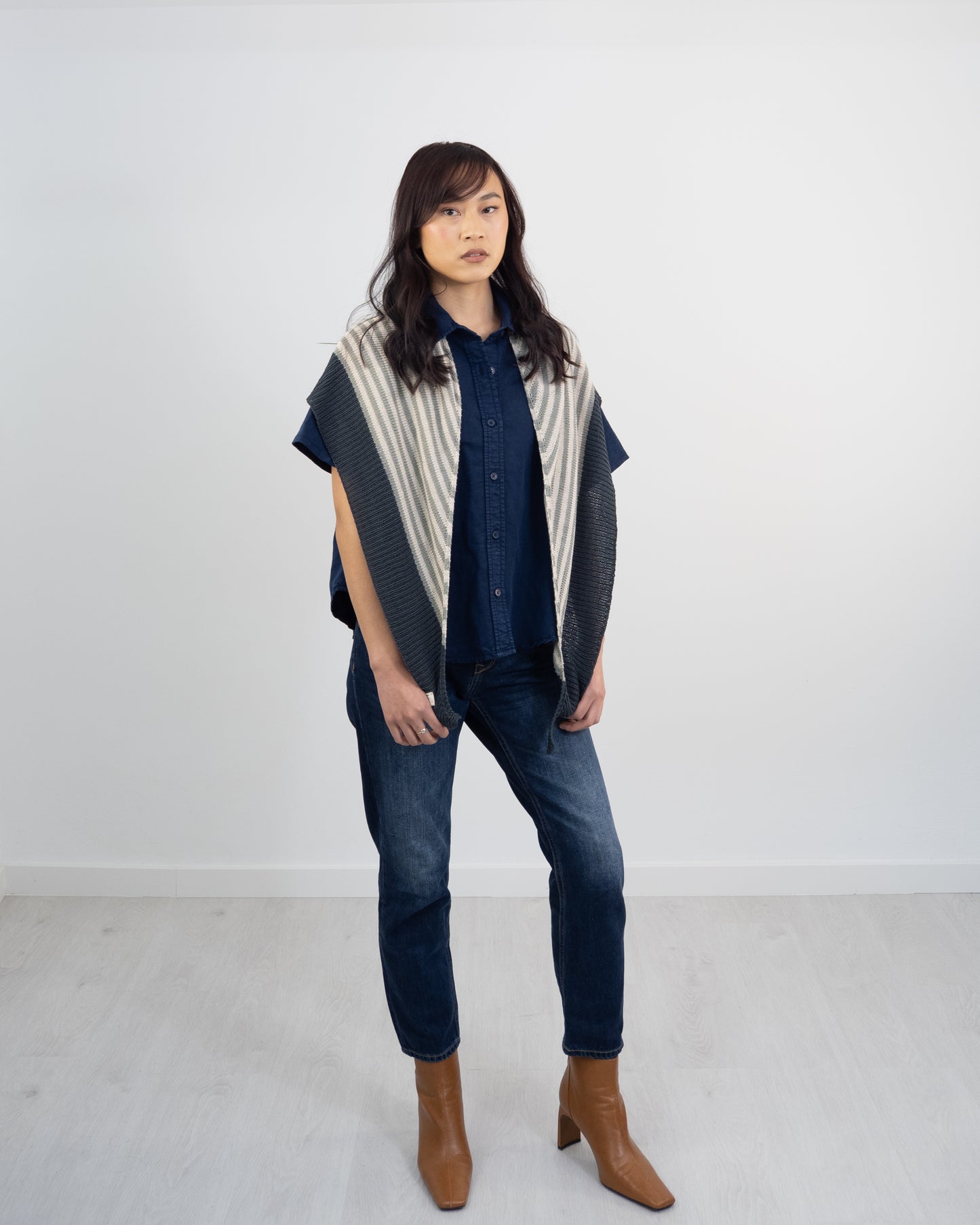 Antía cotton nebula-natural-atlantic Shawl DIY Kit