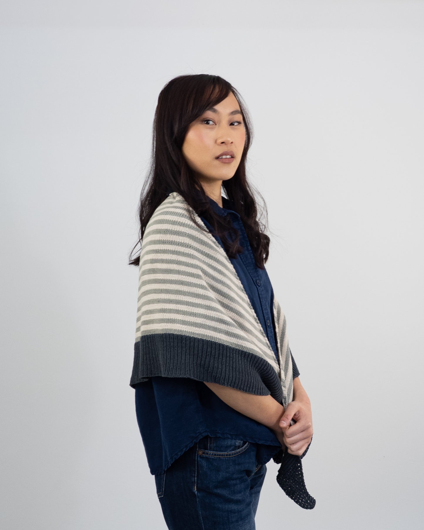 Antía cotton nebula-natural-atlantic Shawl DIY Kit