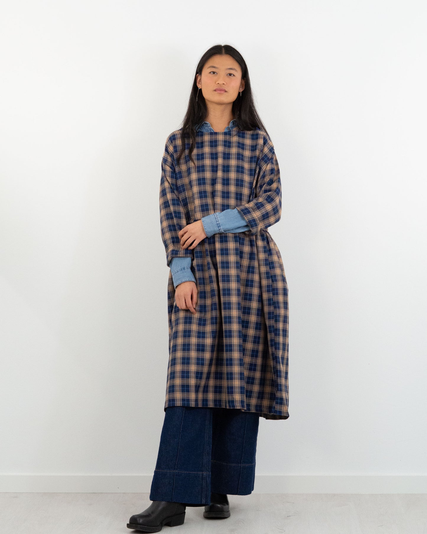 Vestido Anetta cuadros azul