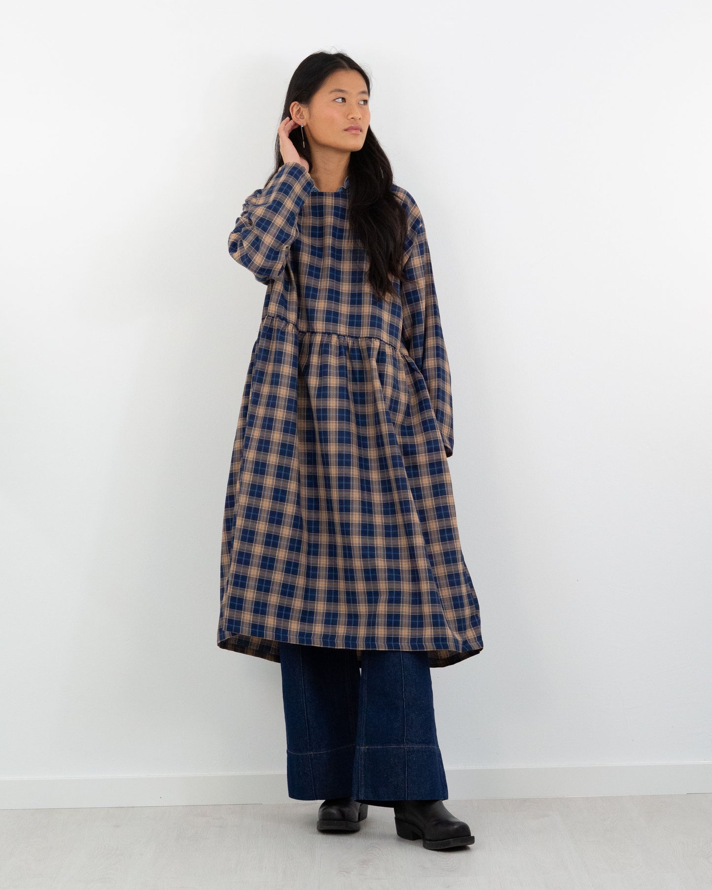 Vestido Anetta cuadros azul