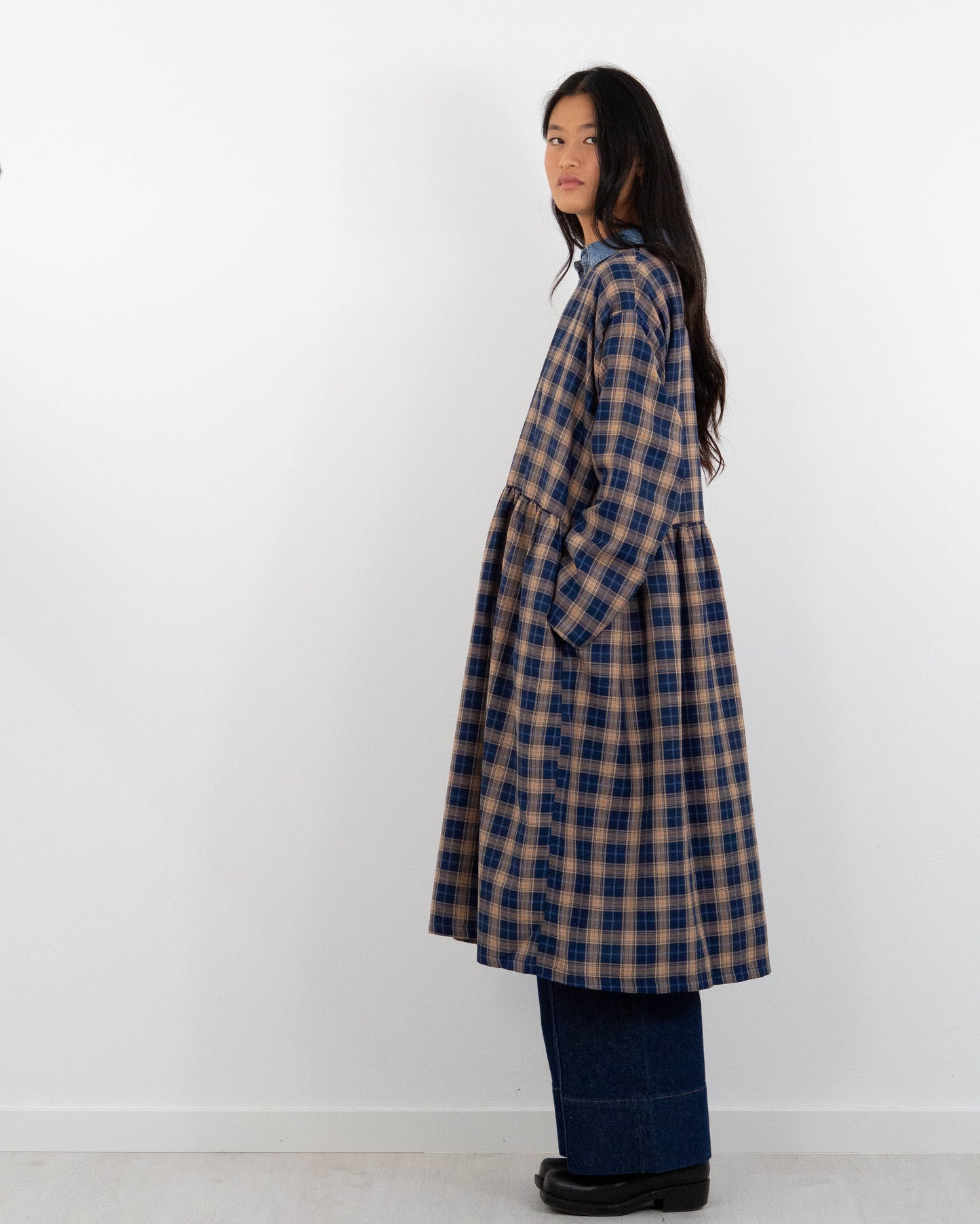 Vestido Anetta cuadros azul