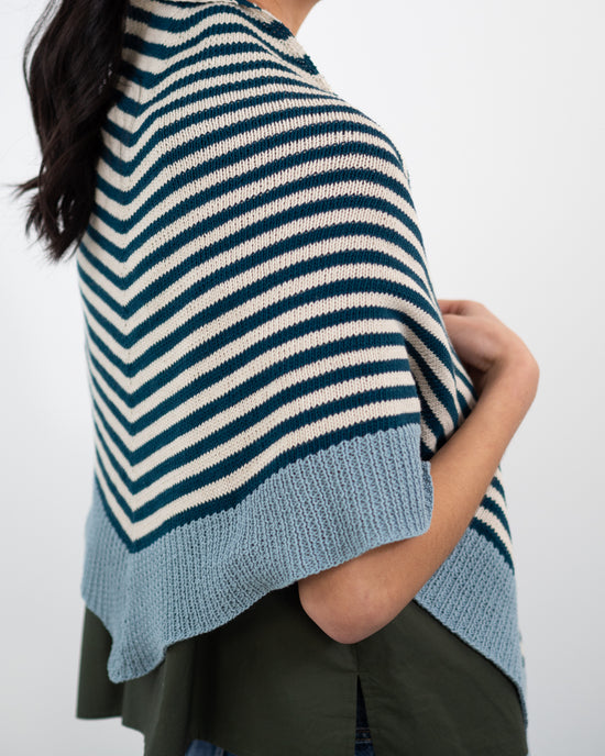 Chal Antía cotton mandeo-natural- azul griego KIT DIY