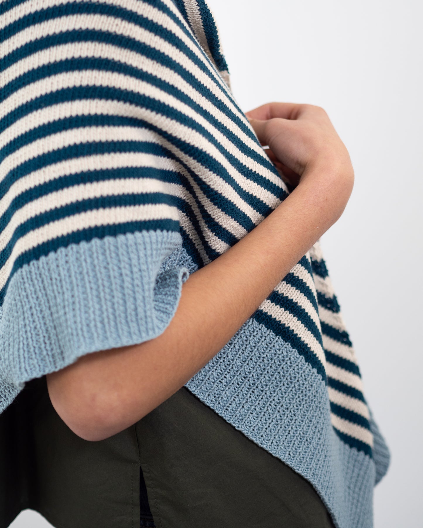 Chal Antía cotton mandeo-natural- azul griego