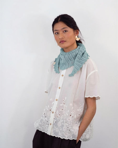 Pañoleta Clodia Azul griego  kit DIY