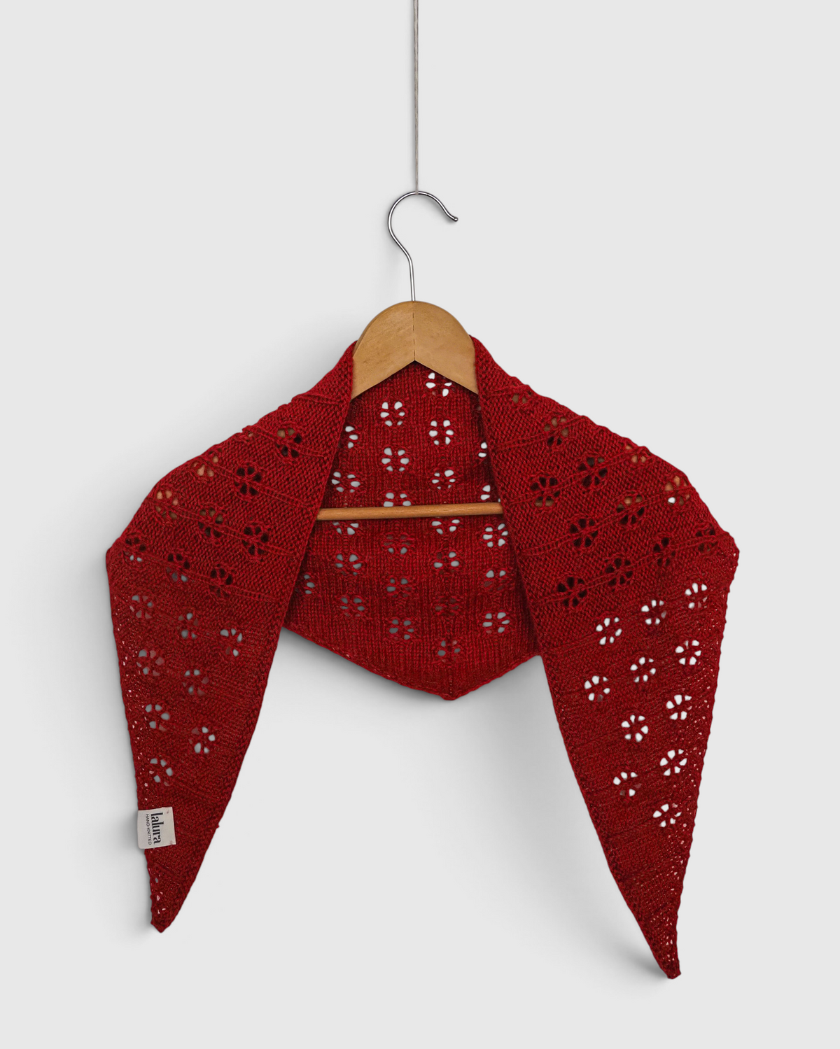 Kit para tejer Pañoleta Margarida rojo