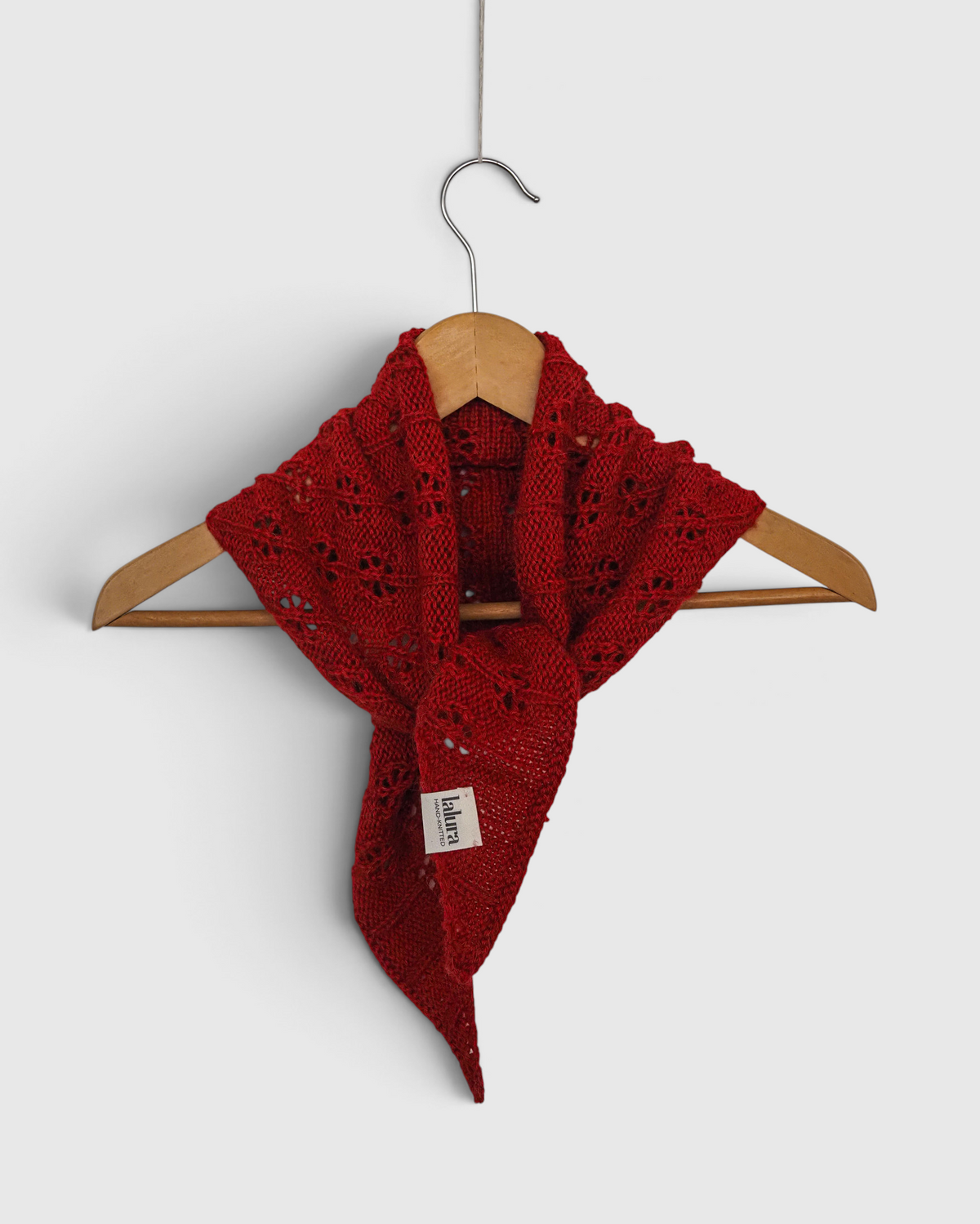 Kit para tejer Pañoleta Margarida rojo