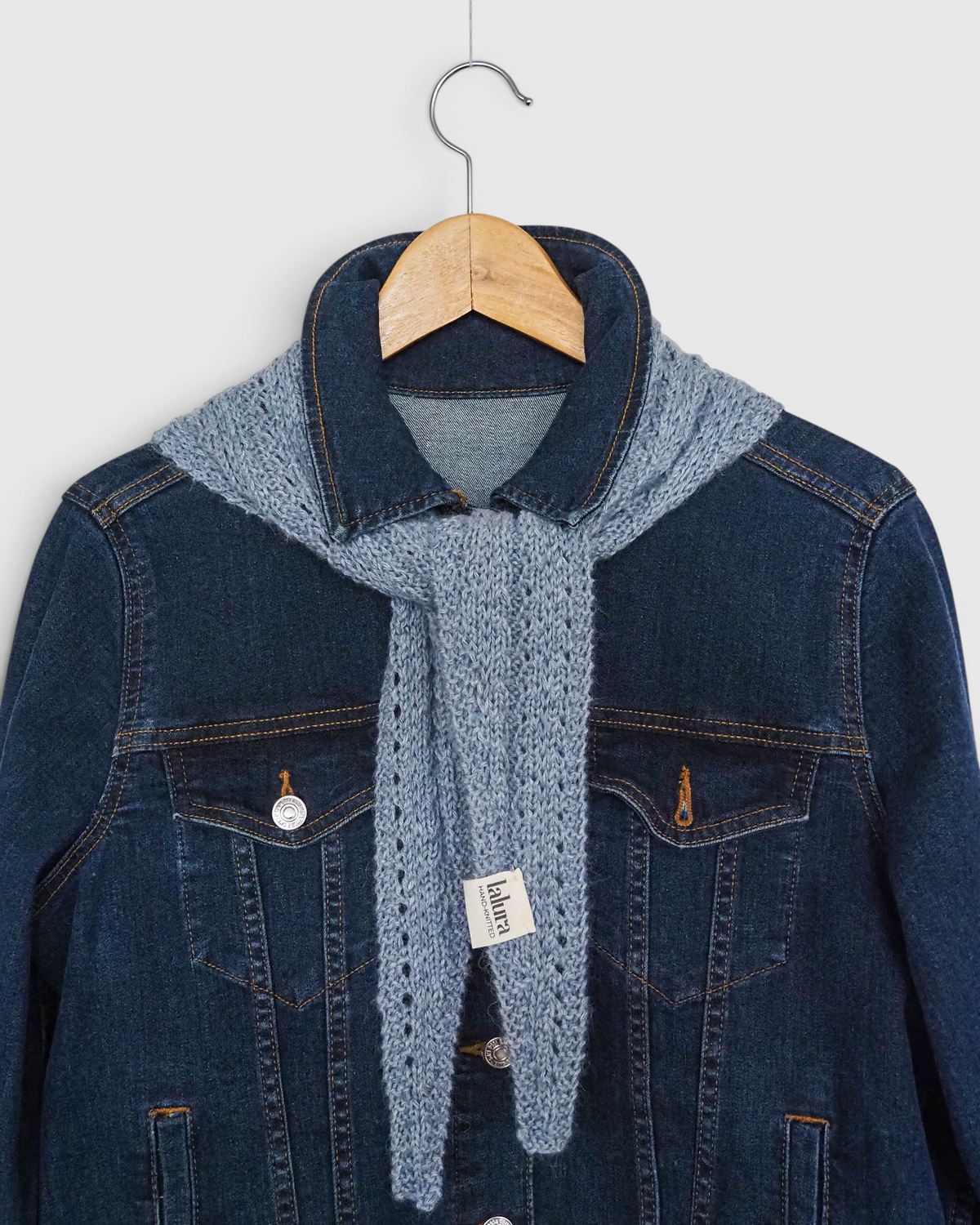 Kit para tejer Pañoleta Micaela azul