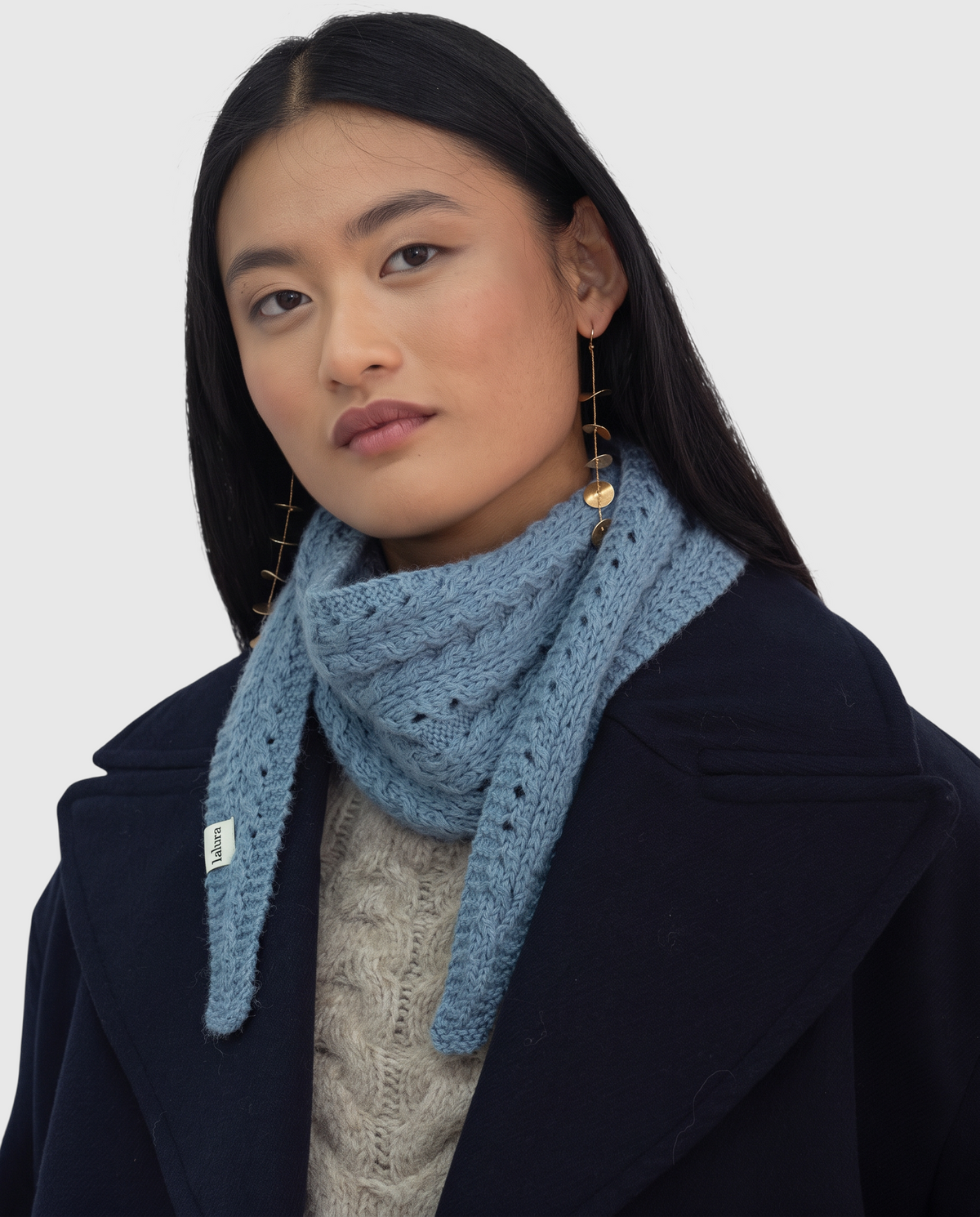 Kit para tejer Pañoleta Micaela azul