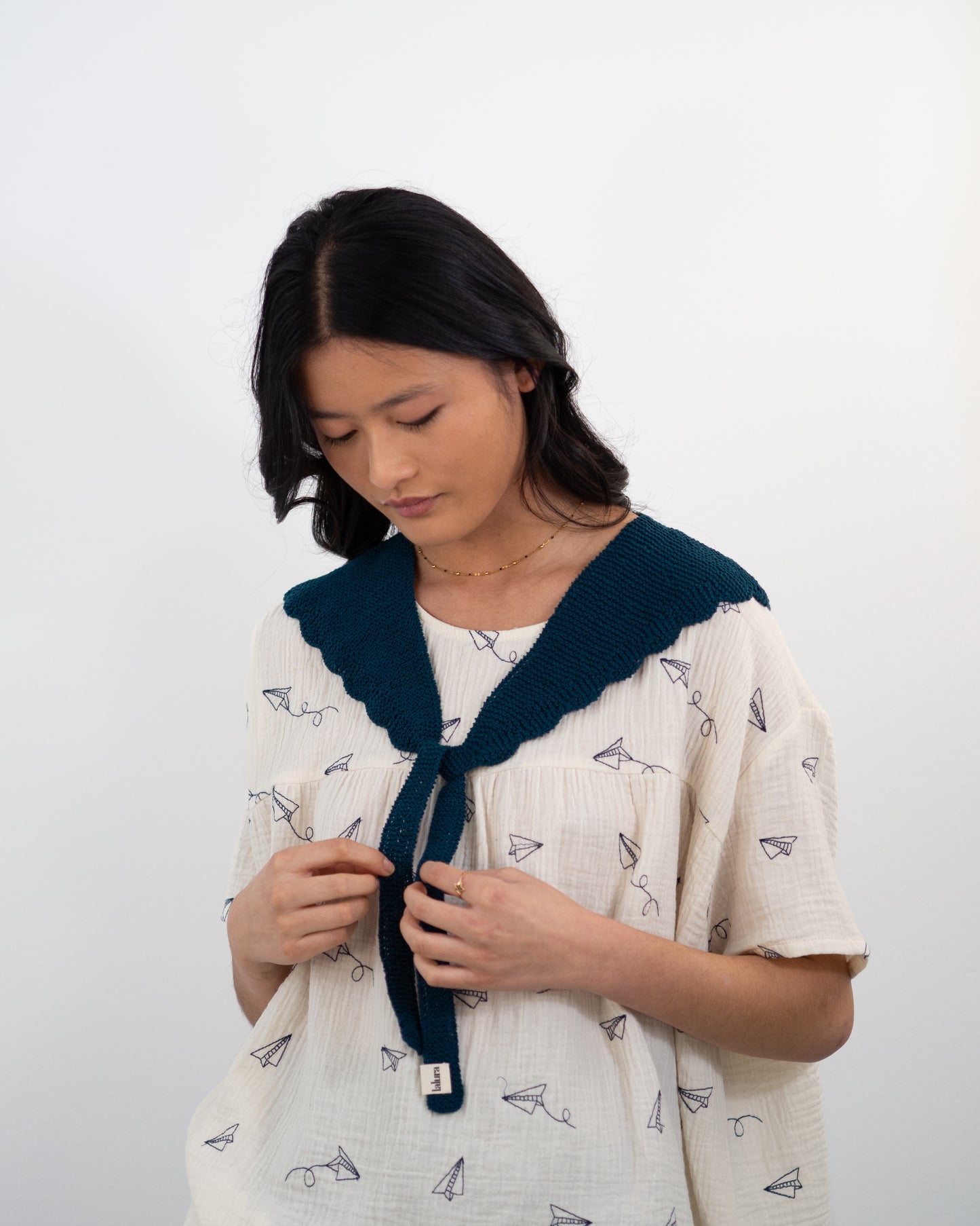 Cuello Xuliana Azul Mandeo Kit DIY