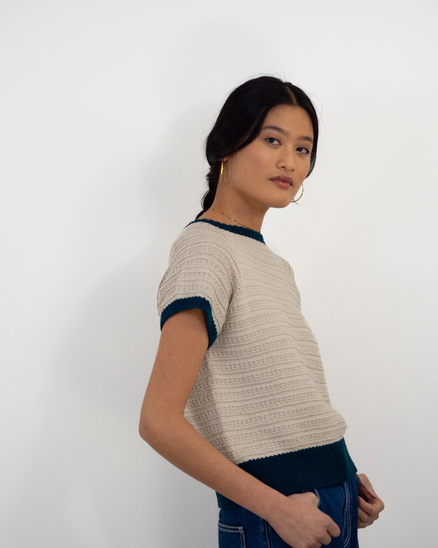 Xulia azul y crema